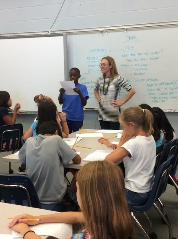A writing workshop with students